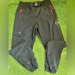 FILA vintage belted high waist pants black Women S RARE #RARE #vintage #90s#fila